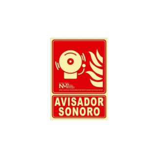 Señal avisador sonoro clase B fotoluminescente