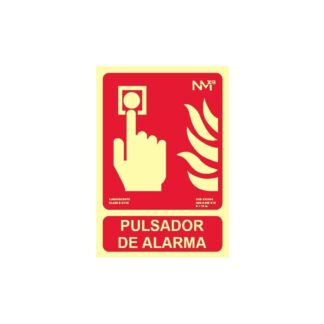 Señal pulsador de alarma fotoluminiscente